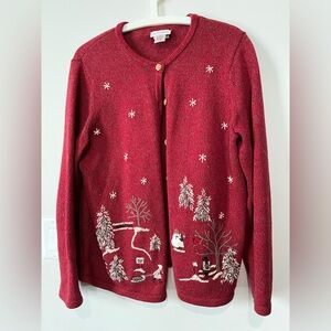 Large Northern Reflections winter themed cardigan